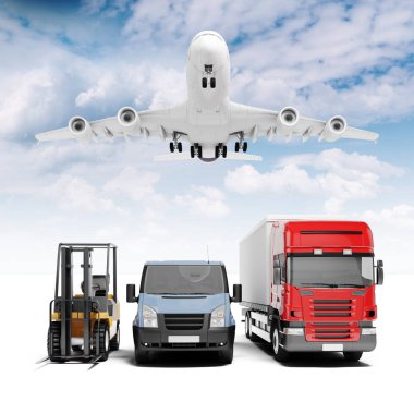 3d world wide cargo transport concep clipart