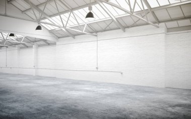 3D boş endüstriyel iç hall