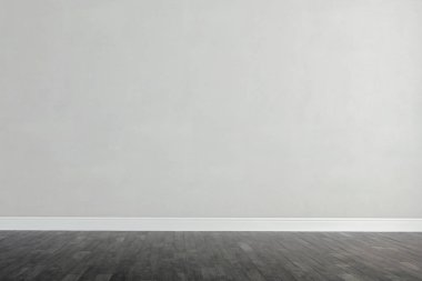 3D iç boş duvar ve ahşap zemin ile render