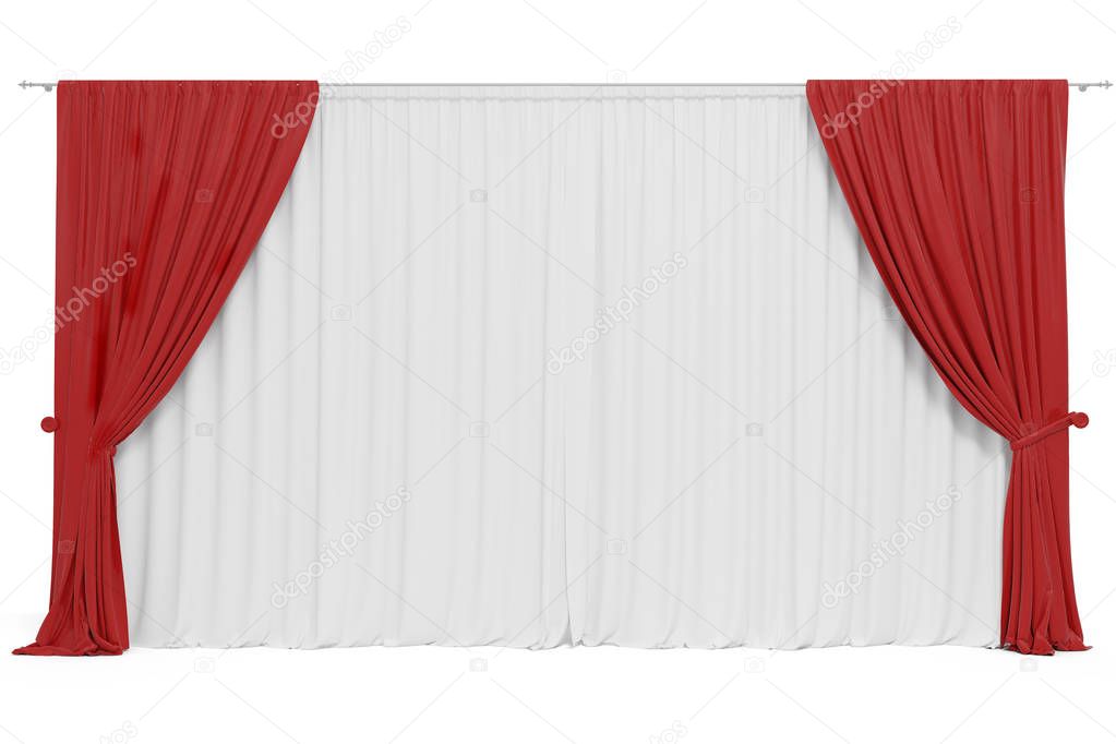 3d curtains on white background