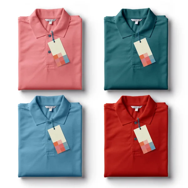 Bunte Männer Polo Shirt Vorlage — Stockfoto