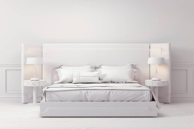 güzel yatak odası iç 3D render