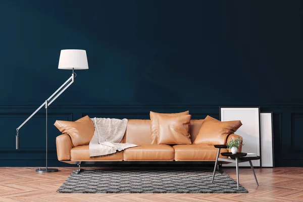 Beautiful Interior Couch Floor Lamp — Stock Photo, Image