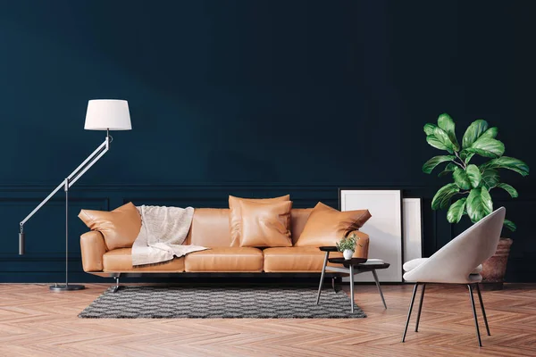 Beautiful Interior Couch Floor Lamp — Stock Photo, Image