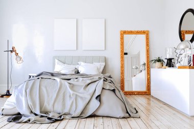 güzel yatak odası iç 3D render