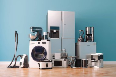 Ev gereçleri koleksiyonu setinin 3d hazırlayıcısı