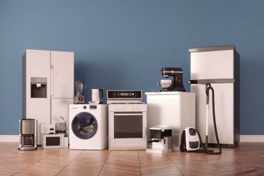 Ev gereçleri koleksiyonu setinin 3d hazırlayıcısı
