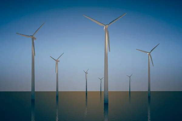 Weergave Beeld Van Windturbines Ecologisch Concept — Stockfoto