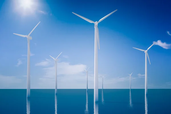 Weergave Beeld Van Windturbines Ecologisch Concept — Stockfoto