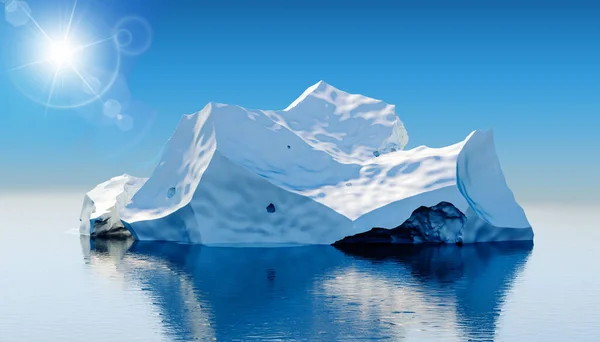 Render Iceberg Water Level Side View — Stock Photo, Image
