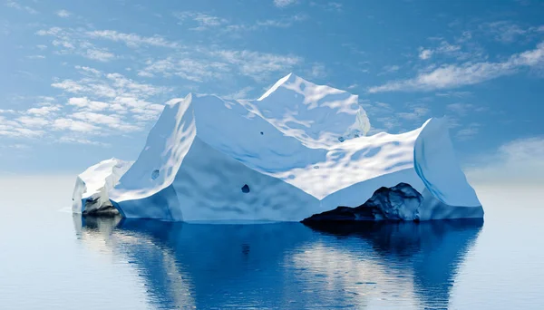Rendu Iceberg Vue Latérale Niveau Eau — Photo