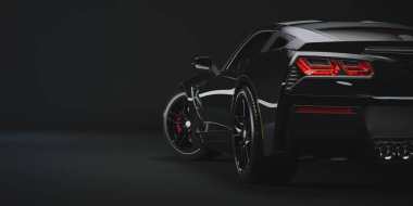 Modern spor arabanın 3D görüntüsü