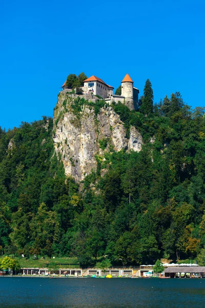 Alte mittelalterliche Burg über dem See in Slowenien — Stockfoto