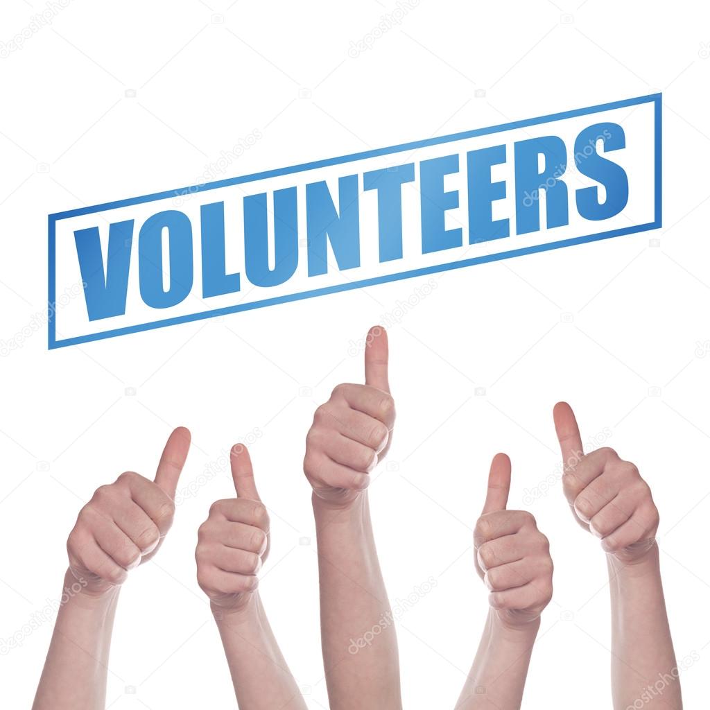 Thumbs up for volunteering concept