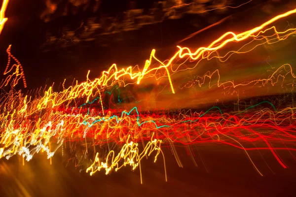 交通灯油漆用长时间曝光 — 图库照片
