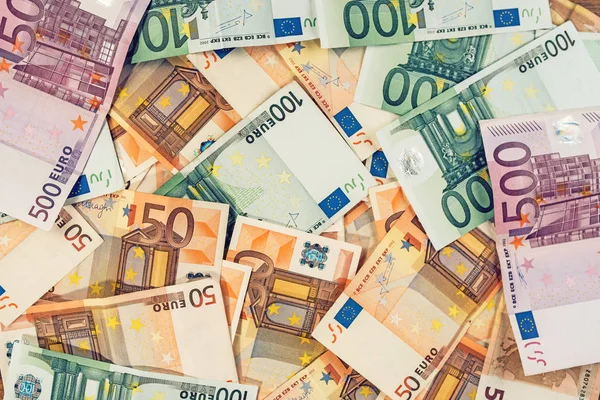 Euro banknotes pile — Stock Photo, Image