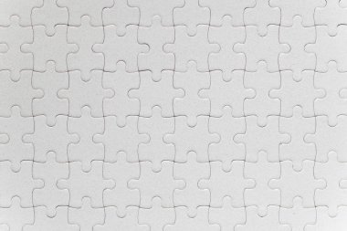 Boş beyaz jigsaw puzzle parçaları tamamlandı