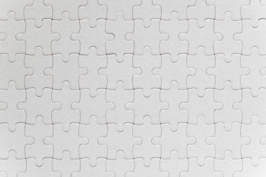Blank white jigsaw puzzle pieces completed clipart
