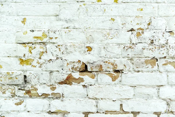 Velha textura de parede de tijolo branco resistido — Fotografia de Stock