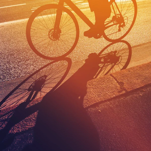 Fahrrad fahren, Schatten — Stockfoto