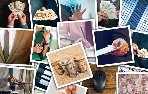 Business and entrepreneurship photo collage — Stock Photo, Image
