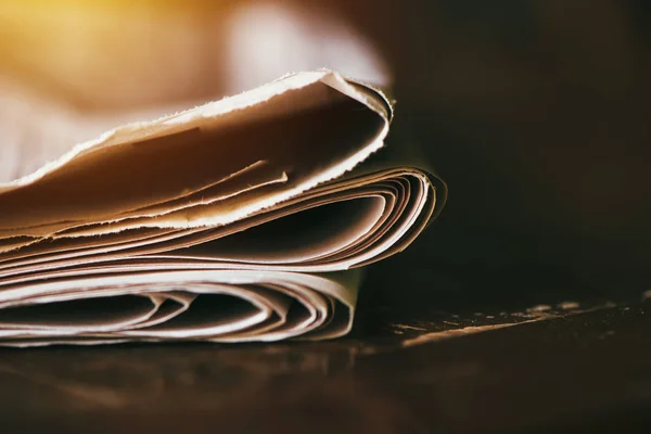 Folded jornal close up — Fotografia de Stock