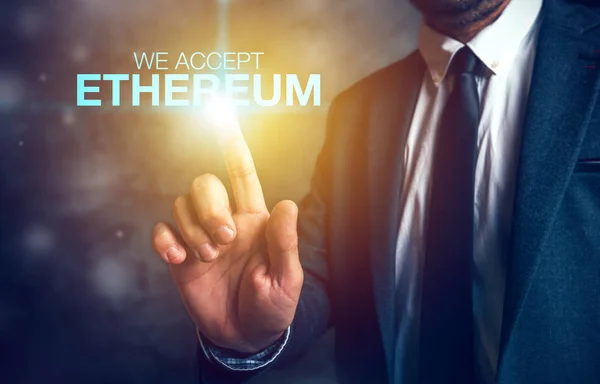 Wij accepteren Ethereum cryptocurrency — Stockfoto