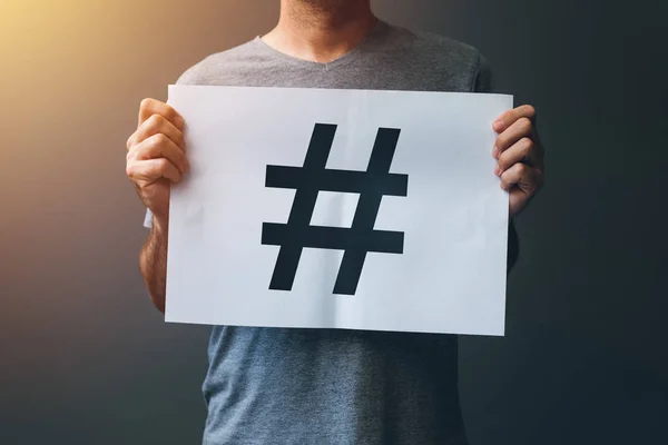 Hashtag als virale web sociale media netwerk concept — Stockfoto