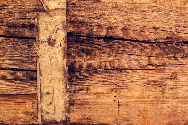 Rough old rustic wooden plank background with cracks — Stock Photo, Image