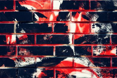 Grunge boya fırça darbeleriyle yüzeyi tuğla duvar