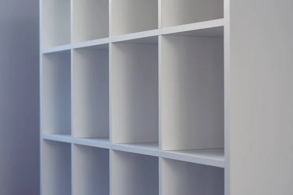 Empty office or bookcase library shelves — Stock Photo, Image