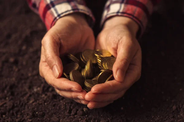 Handful of coins — Stock Photo, Image