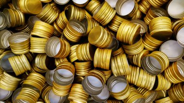 Şişe metal vidalı kapakları yığın desen arka plan olarak