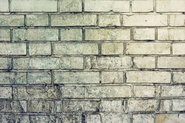 Zvětralé rustikální bílá cihlová zeď drsnosti povrchu — Stock fotografie