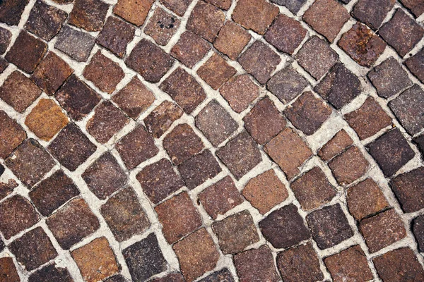 Top view sample of cobblestone road texture — Stock Photo, Image