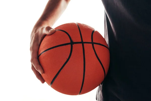 Allenamento di basket, uomo che tiene la palla — Foto Stock