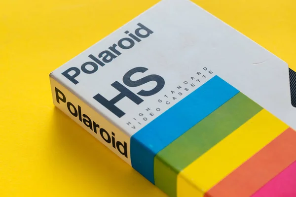 Polaroid Vhs video kaset, retro video teknolojisi — Stok fotoğraf