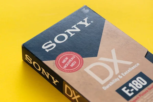 Cassette vidéo Sony VHS, technologie vidéo rétro — Photo