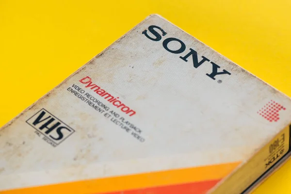 Sony VHS cassete de vídeo, tecnologia de vídeo retro — Fotografia de Stock