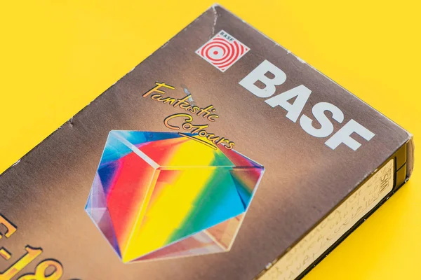 BASF VHS cassete de vídeo, tecnologia de vídeo retro — Fotografia de Stock