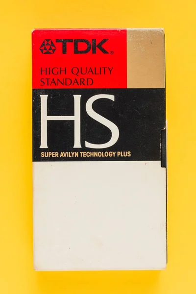 TDK VHS video cassette, retro video technology — Stock Photo, Image