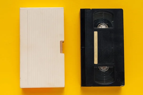 Prázdné použité videokazetu pásky, retro technologie — Stock fotografie