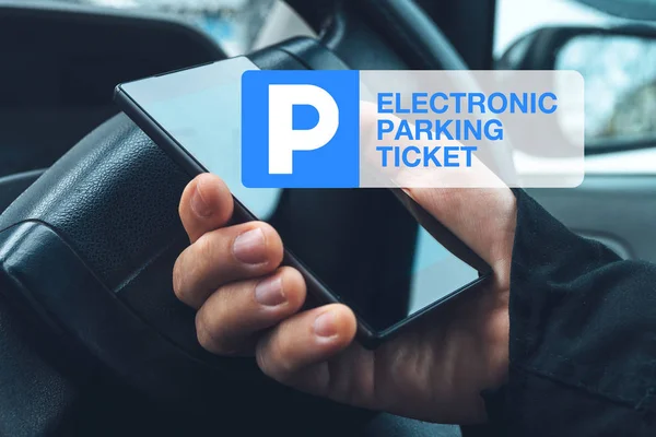 Electronic car parking ticket — Stock Photo, Image