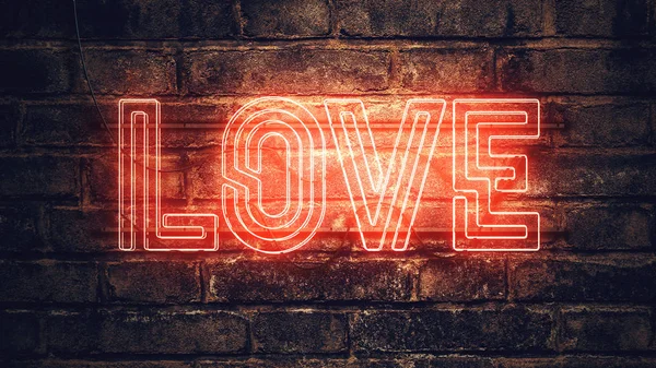 Amore segno al neon — Foto Stock