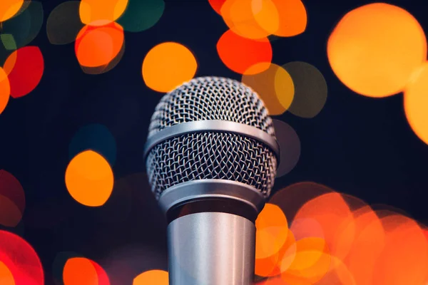 Audio microphone on stage — Stock Photo, Image