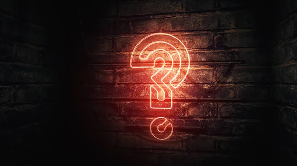Question mark neon sign — Stock Photo, Image