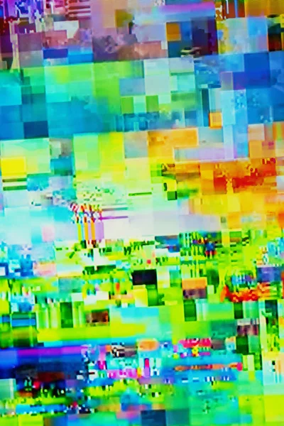 Digital TV glitch on television screen — Stock Photo, Image