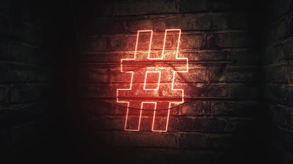 Hashtag Neon Sign — Stock Photo, Image