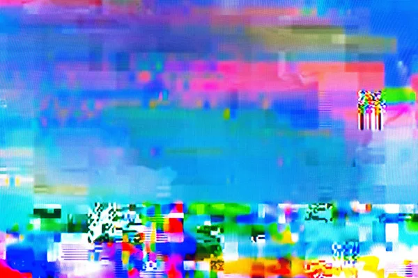 Glitch della TV digitale sullo schermo televisivo — Foto Stock