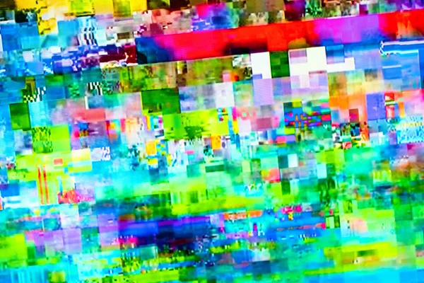 Digitale Tv glitch op televisiescherm — Stockfoto